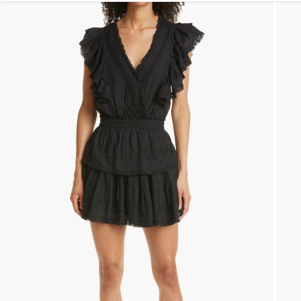 LoveShackFancy Black Lace Detail dress